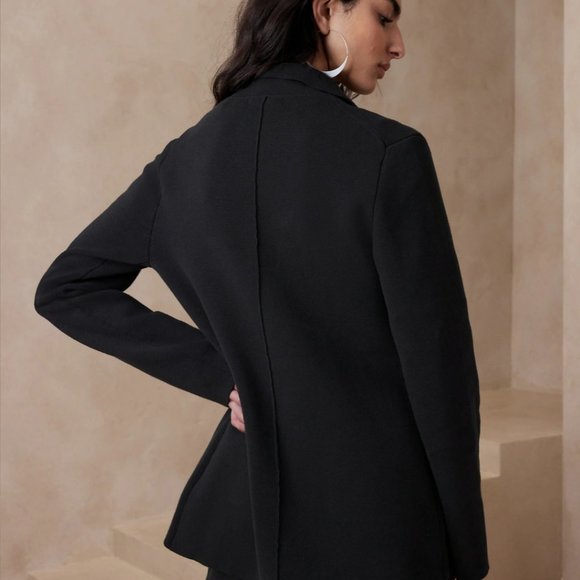 NWOT Banana Republic Milano Sweater Blazer, XS, Black - Picture 3 of 9